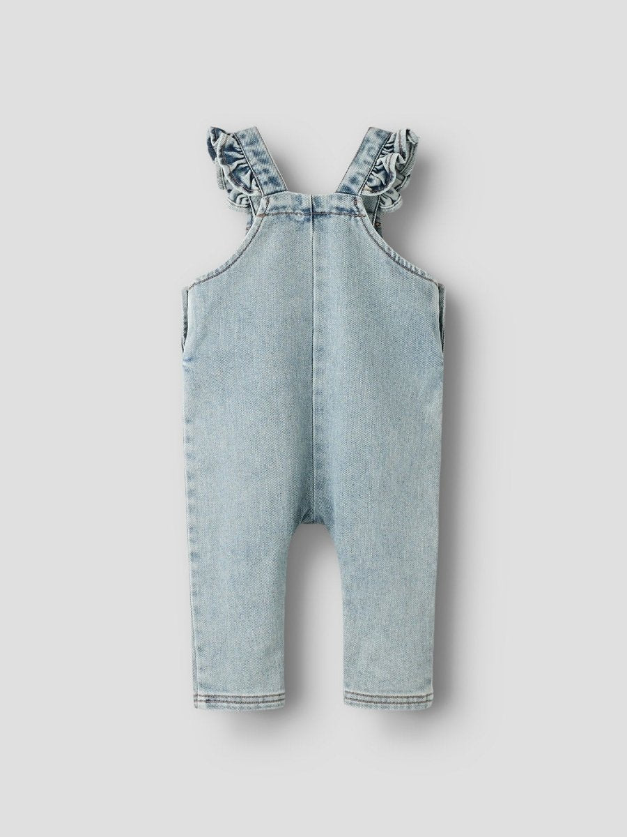 Lil' Atelier Baby DARLEE LOOSE DENIM OVERALL - Medium Blue Denim | FLOWER | Torgunns Barneklær AS