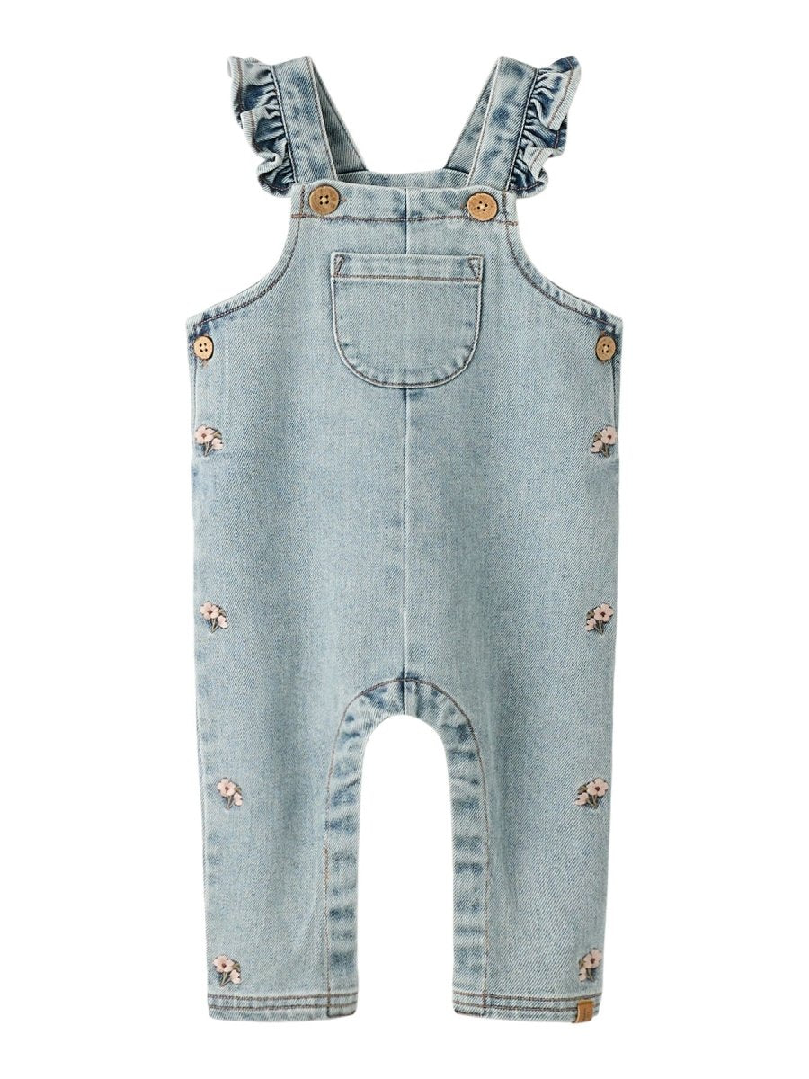 Lil' Atelier Baby DARLEE LOOSE DENIM OVERALL - Medium Blue Denim | FLOWER | Torgunns Barneklær AS