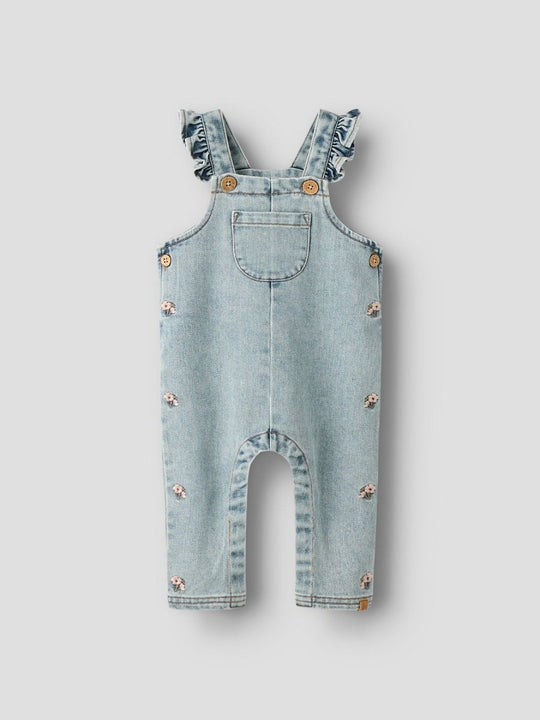 Lil' Atelier Baby DARLEE LOOSE DENIM OVERALL - Medium Blue Denim | FLOWER | Torgunns Barneklær AS