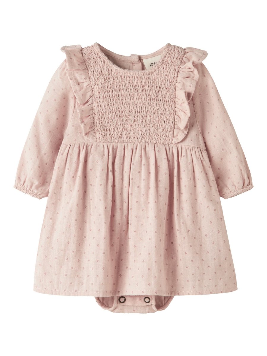 Lil' Atelier Baby DEMBE LS LOOSE BODY DRESS - Peach Whip | Torgunns Barneklær AS