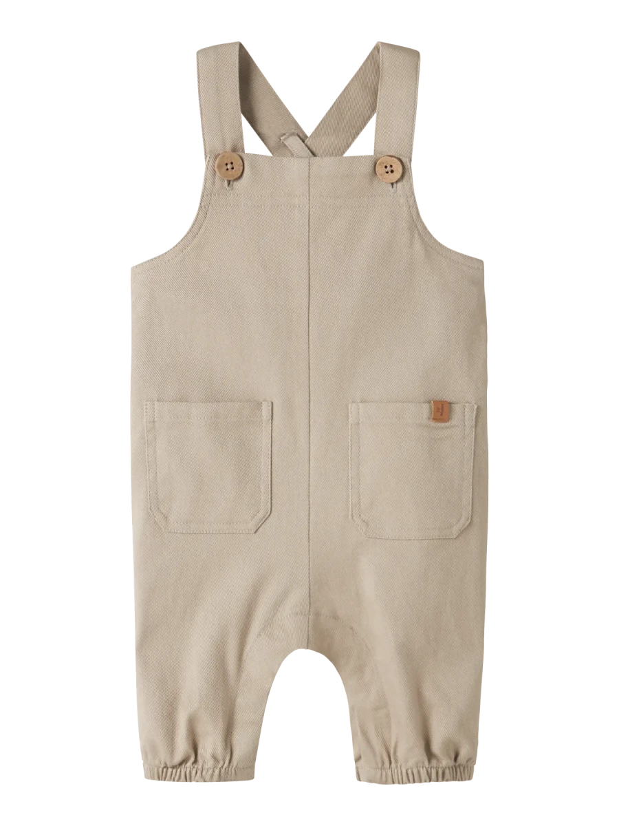 Lil' Atelier Baby DOREEN LOOSE TWILL OVERALL - Oxford Tan | Torgunns Barneklær AS