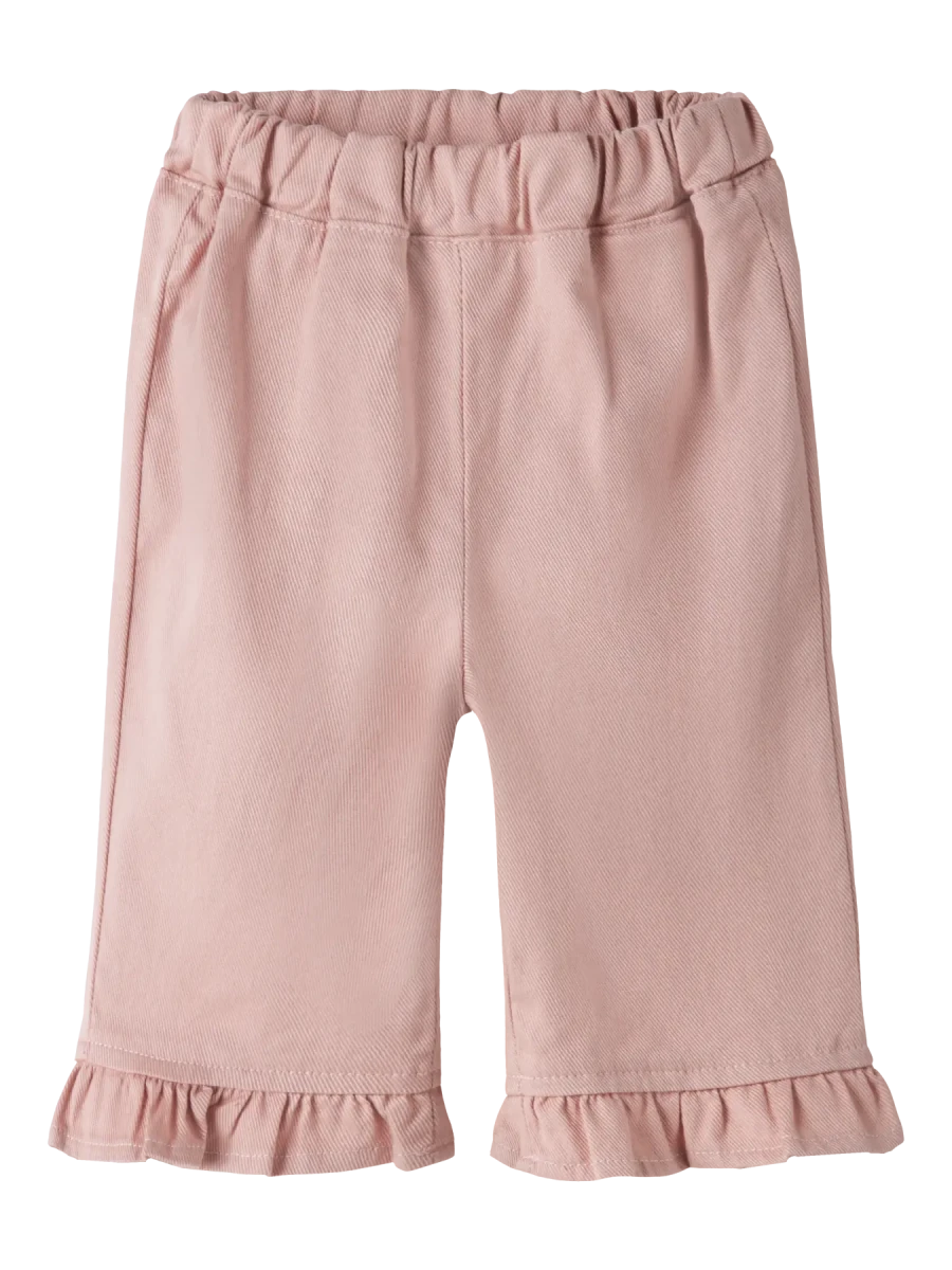 Lil' Atelier Baby DOREEN WIDE TWILL PANT - Misty Rose | Torgunns Barneklær AS