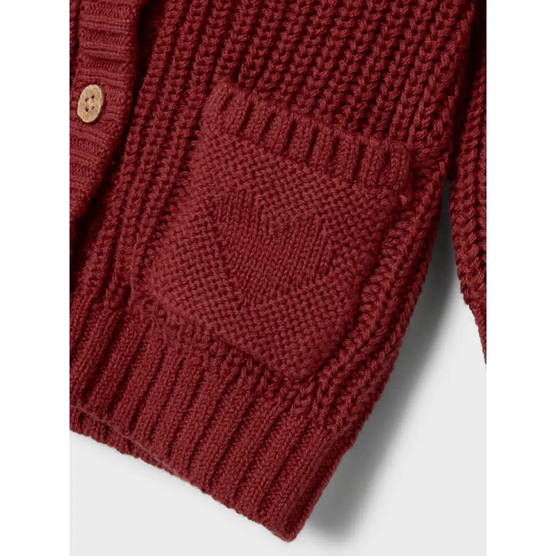 Lil' Atelier Baby EMLEN LIS LS KNIT CARDIGAN - Spiced Apple | Torgunns Barneklær AS