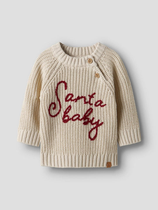 Lil' Atelier Baby EMLEN MIO LS KNIT - Turtledove | Torgunns Barneklær AS