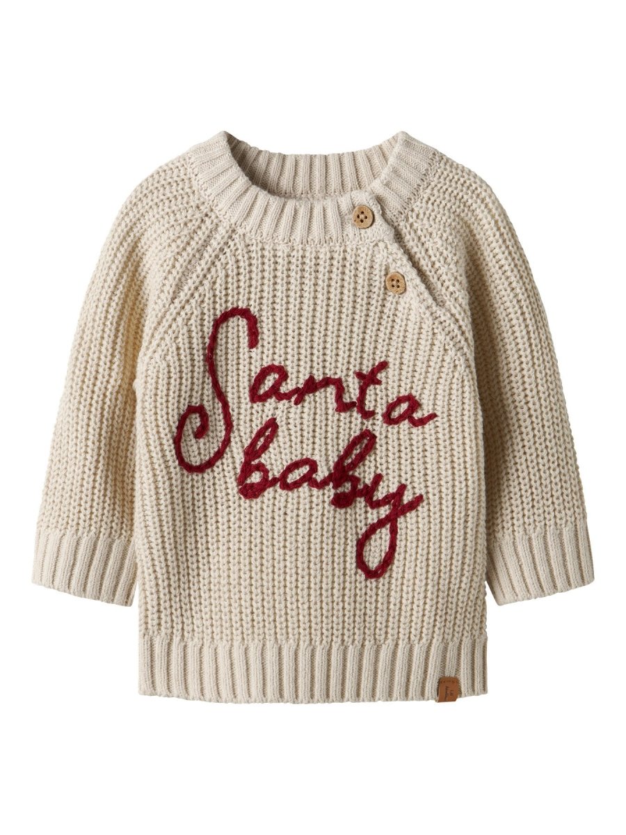 Lil' Atelier Baby EMLEN MIO LS KNIT - Turtledove | Torgunns Barneklær AS
