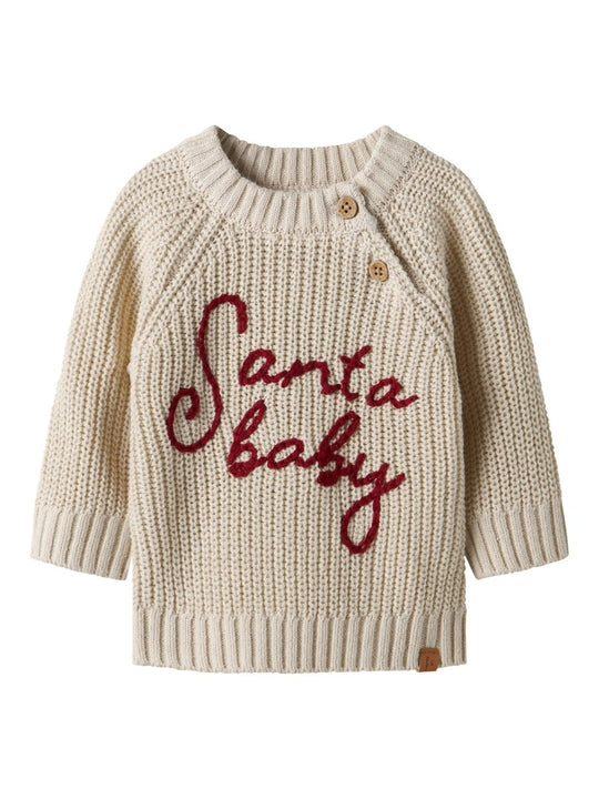Lil' Atelier Baby EMLEN MIO LS KNIT - Turtledove | Torgunns Barneklær AS