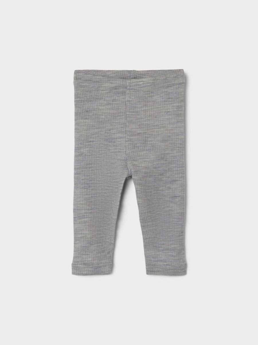 Lil' Atelier Baby FABLE WOOL LEGGINGS - Grey Melange | Torgunns Barneklær AS