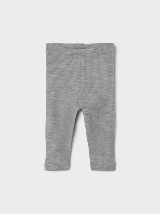 Lil' Atelier Baby FABLE WOOL LEGGINGS - Grey Melange | Torgunns Barneklær AS