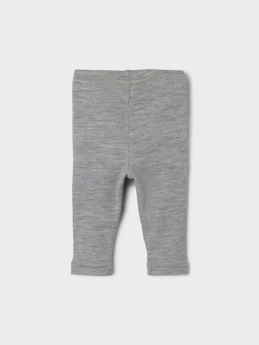 Lil' Atelier Baby FABLE WOOL LEGGINGS - Grey Melange | Torgunns Barneklær AS
