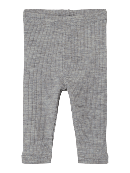 Lil' Atelier Baby FABLE WOOL LEGGINGS - Grey Melange | Torgunns Barneklær AS