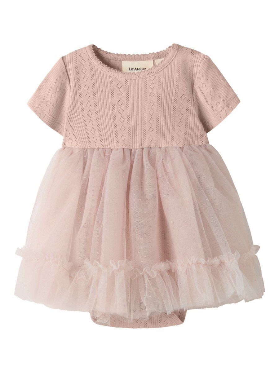 Lil Atelier Baby FANELLA Tyll bodykjole - Peach Whip | Torgunns Barneklær AS