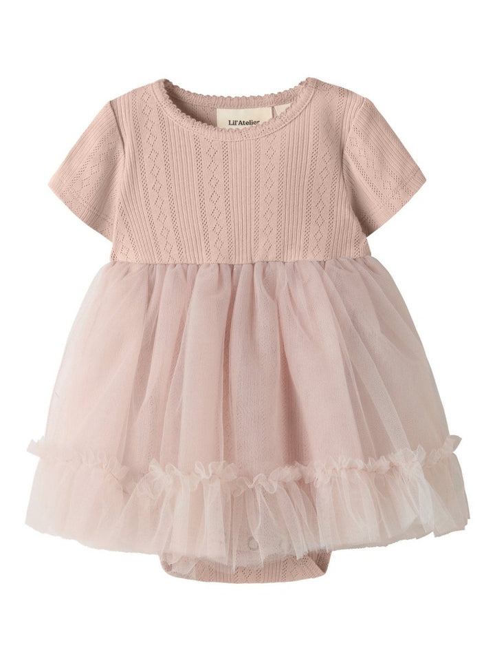 Lil Atelier Baby FANELLA Tyll bodykjole - Peach Whip | Torgunns Barneklær AS