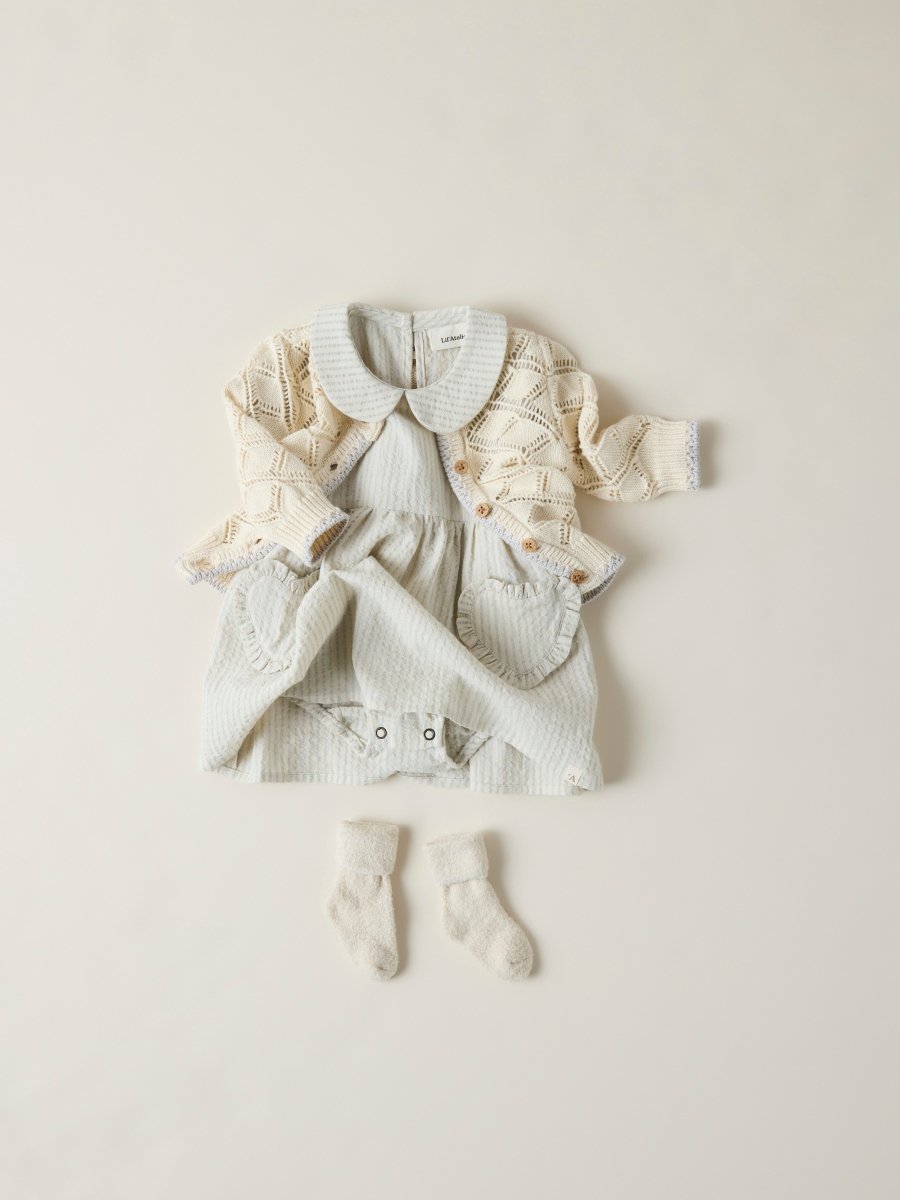 Lil' Atelier Baby FANNA LS KNIT CARD - Turtledove | Torgunns Barneklær AS