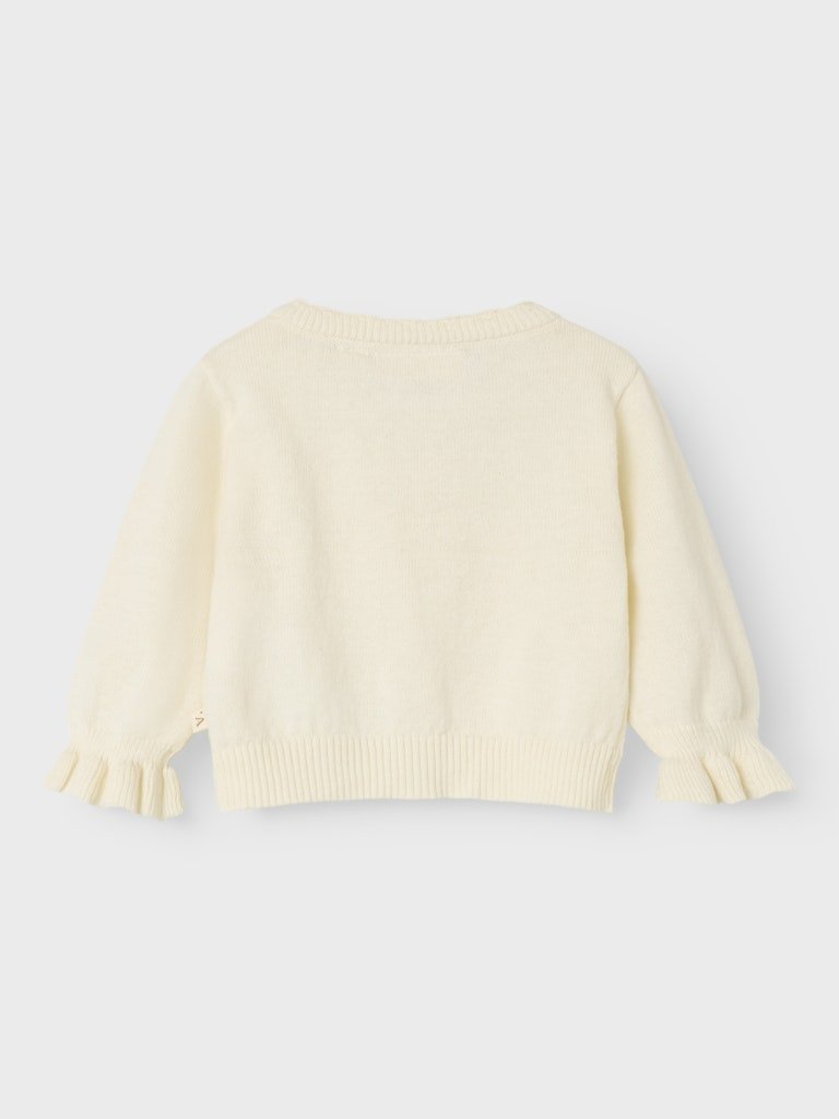 Lil' Atelier Baby FAUCI FIA LS SHORT KNIT CARDIGAN - Coconut Milk | Torgunns Barneklær AS