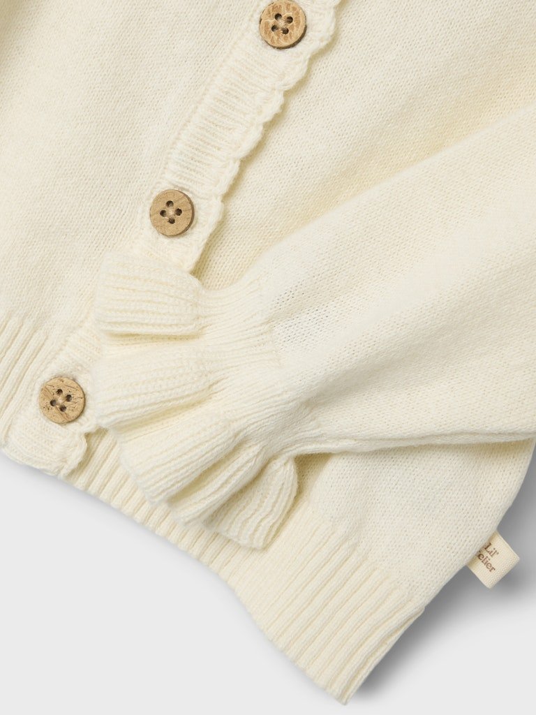 Lil' Atelier Baby FAUCI FIA LS SHORT KNIT CARDIGAN - Coconut Milk | Torgunns Barneklær AS