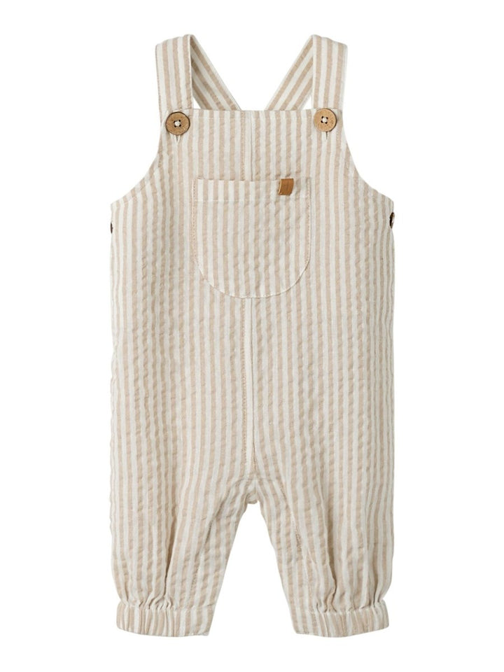 Lil Atelier Baby FAUSTO LOOSE overall - Coconut Milk | Feather Gray | Torgunns Barneklær AS