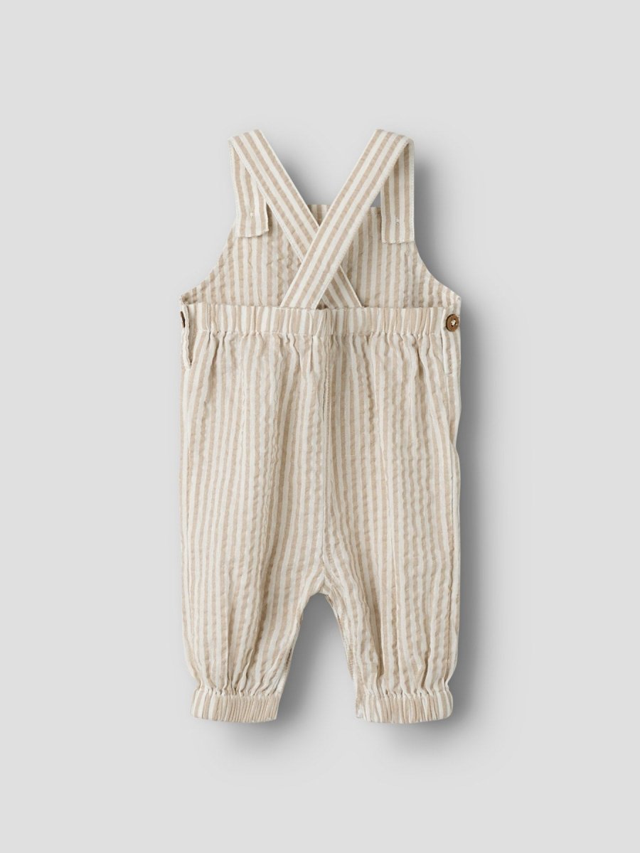Lil Atelier Baby FAUSTO LOOSE overall - Coconut Milk | Feather Gray | Torgunns Barneklær AS