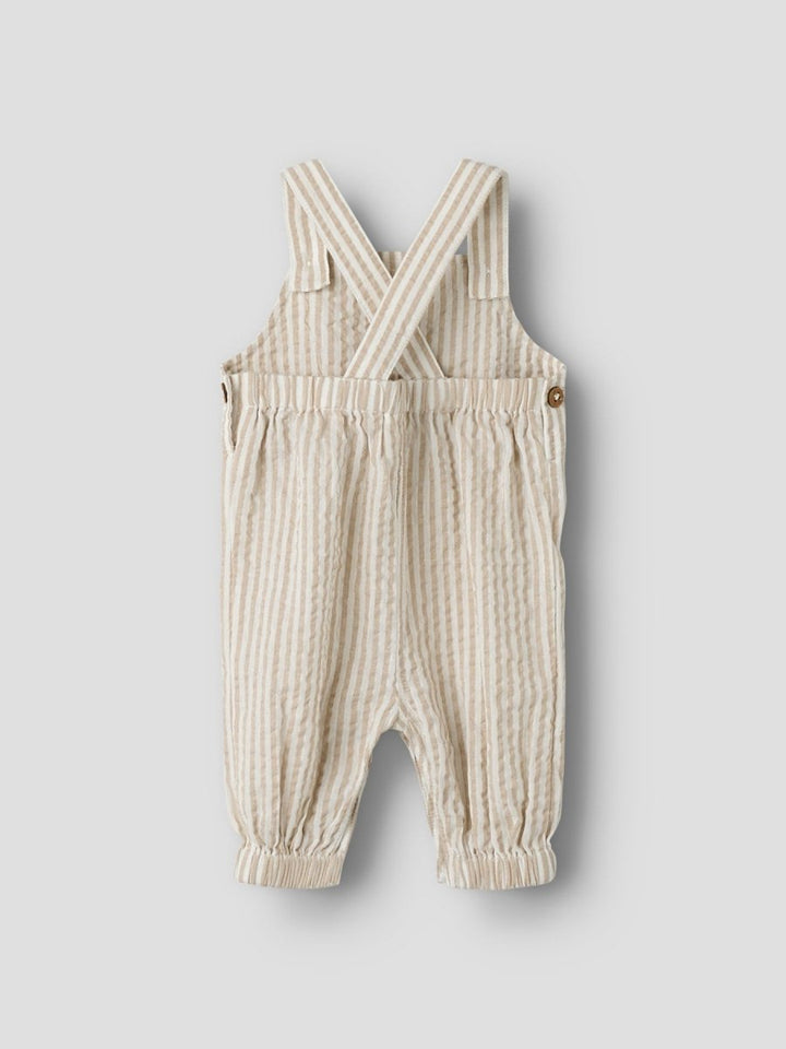 Lil Atelier Baby FAUSTO LOOSE overall - Coconut Milk | Feather Gray | Torgunns Barneklær AS