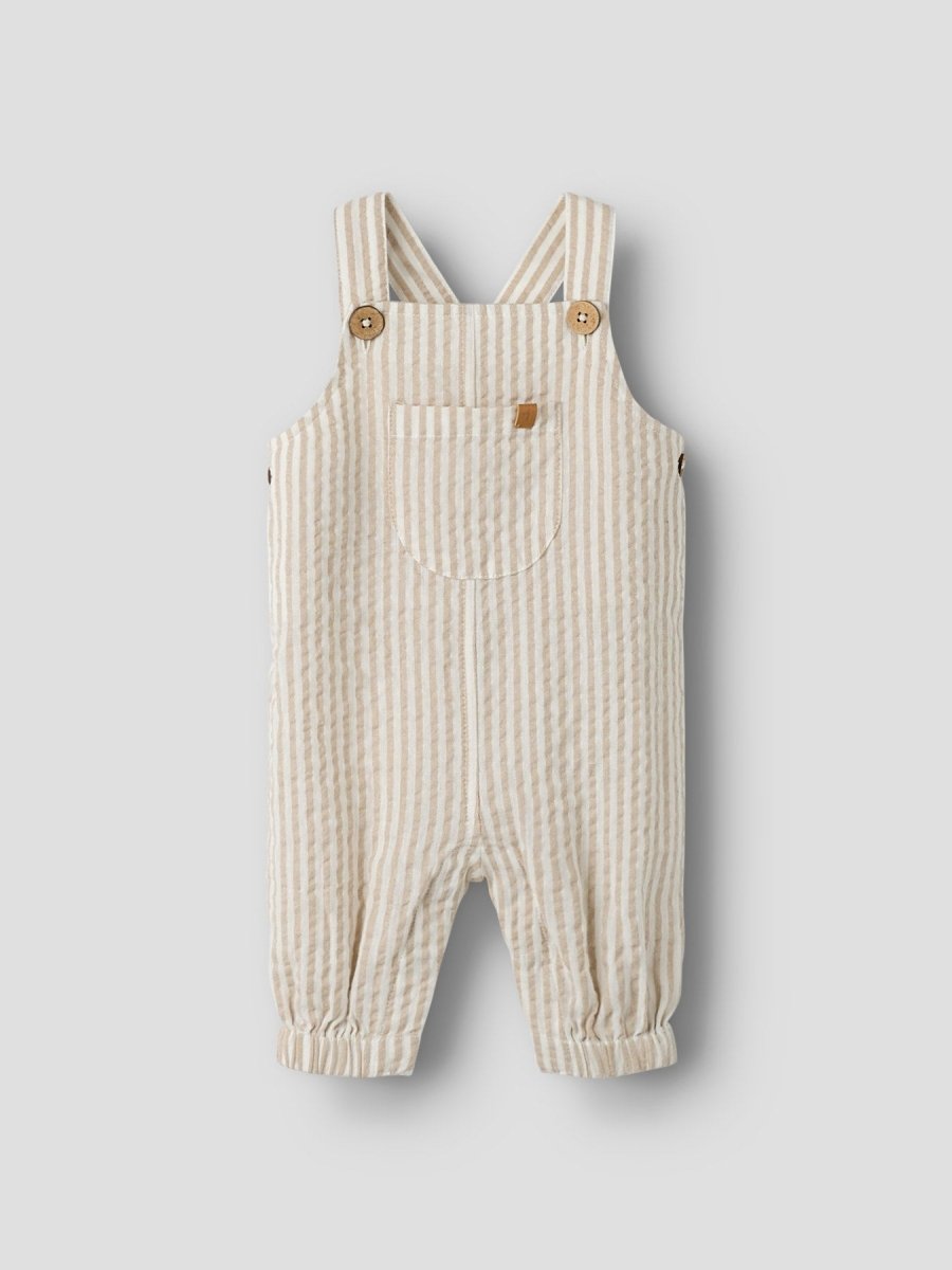 Lil Atelier Baby FAUSTO LOOSE overall - Coconut Milk | Feather Gray | Torgunns Barneklær AS
