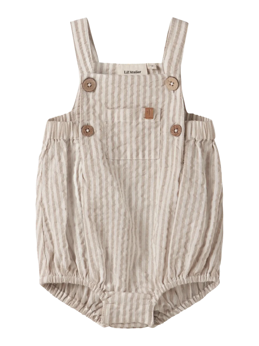 Lil' Atelier Baby FAUSTO LOOSE ROMBER - Coconut Milk | Feather Gray | Torgunns Barneklær AS