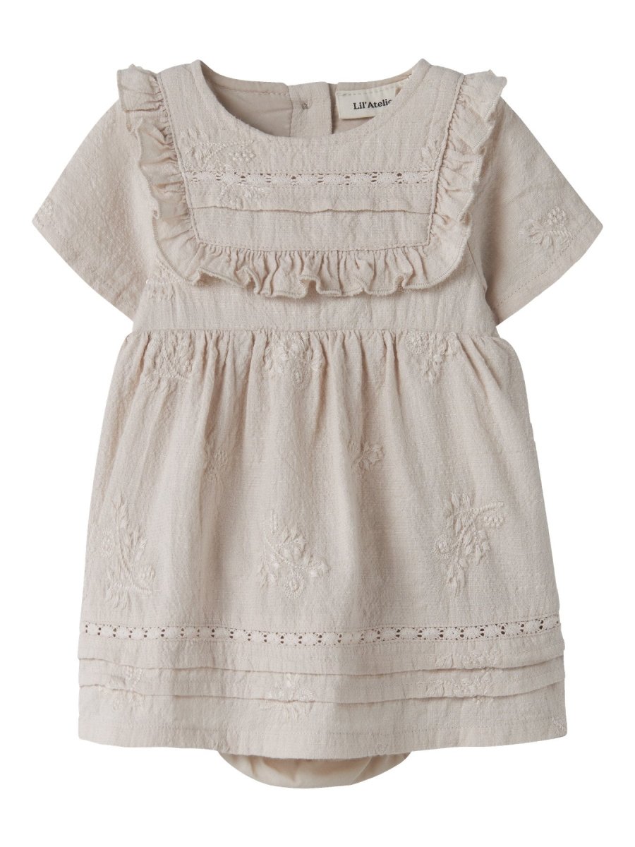 Lil Atelier Baby FERONIA LOOSE bodykjole - Pumice Stone | Torgunns Barneklær AS