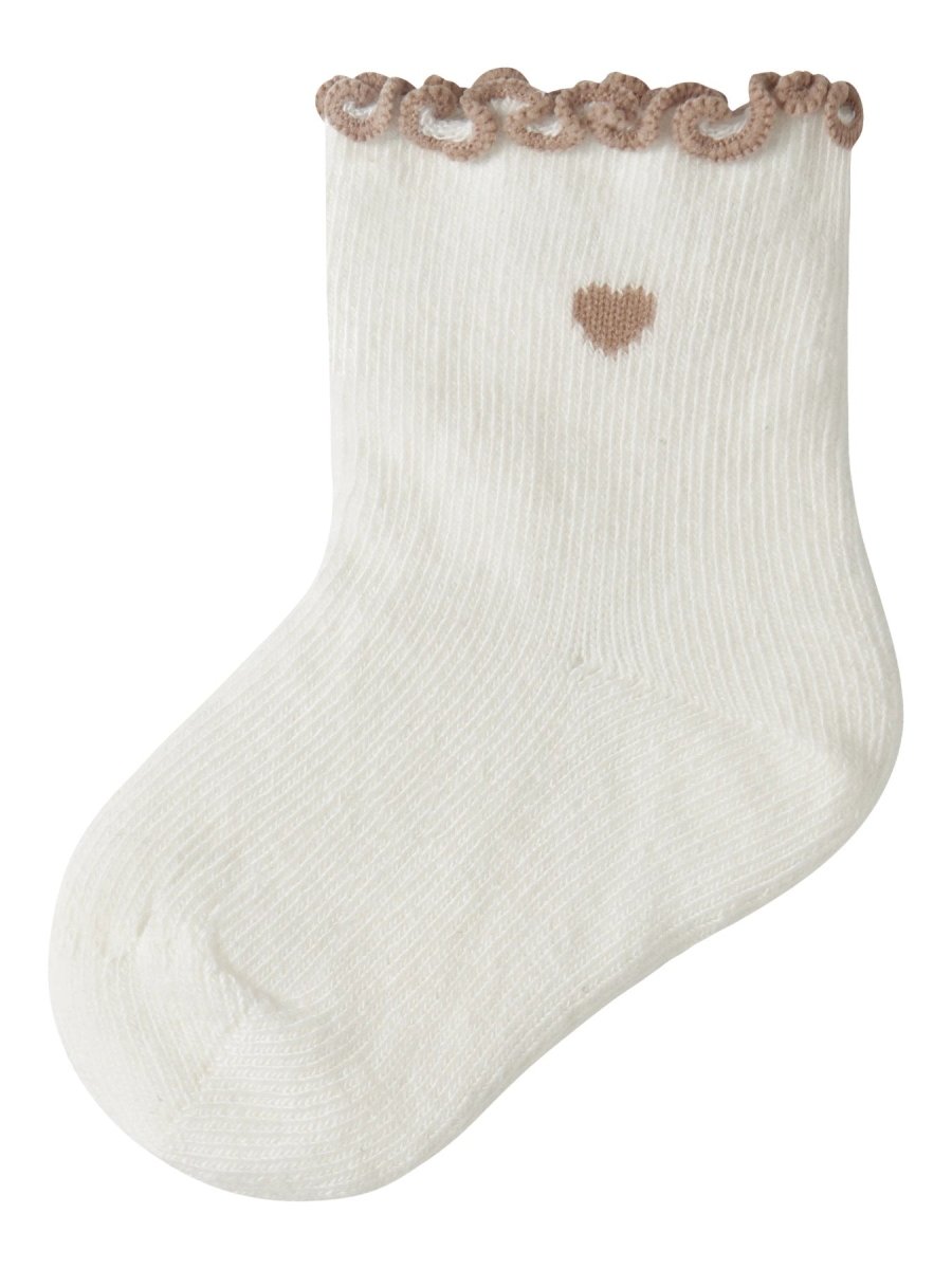Lil' Atelier Baby FIDUCIA SOCK - Coconut Milk | Oxford Tan | Torgunns Barneklær AS