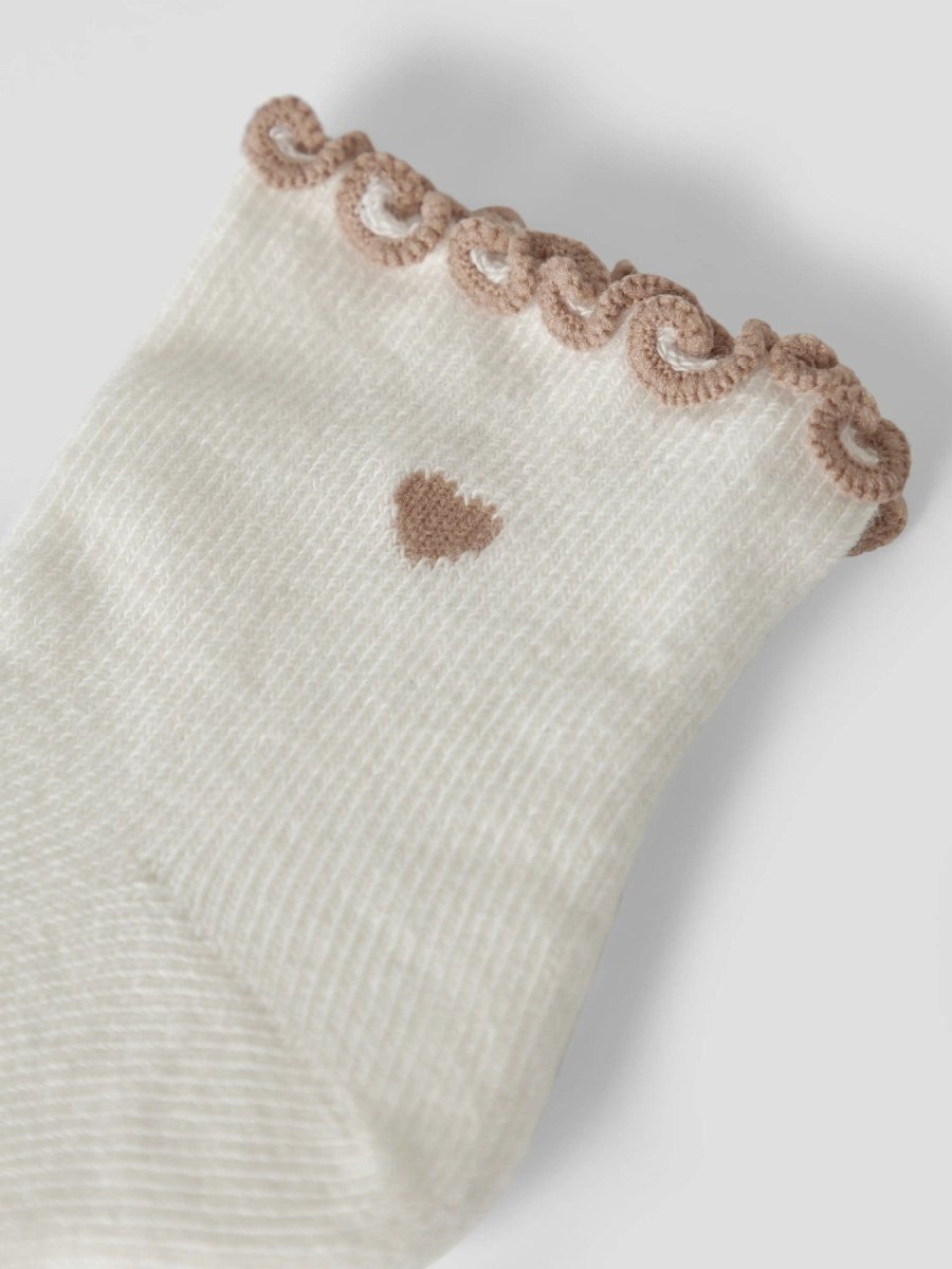 Lil' Atelier Baby FIDUCIA SOCK - Coconut Milk | Oxford Tan | Torgunns Barneklær AS