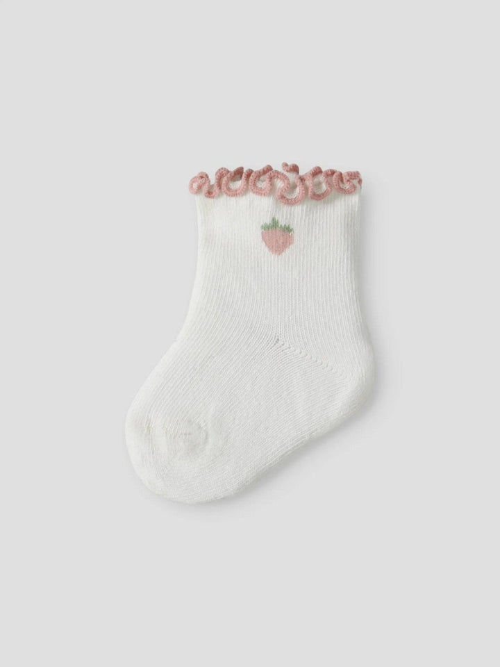 Lil Atelier Baby FIDUCIA sokker - Coconut Milk | Strawberry | Torgunns Barneklær AS