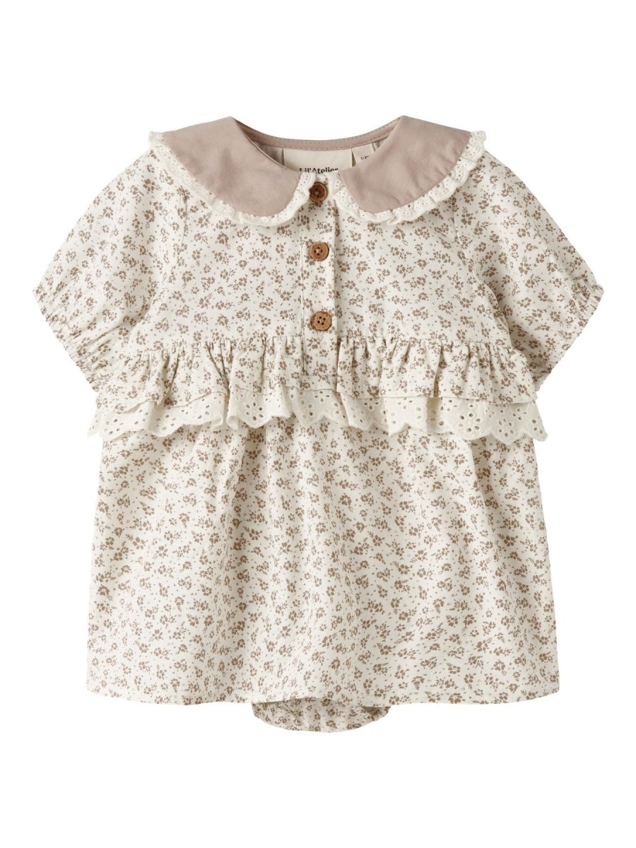 Lil' Atelier Baby FJOLA SS LOOSE BODY DRESS - Coconut Milk | Torgunns Barneklær AS