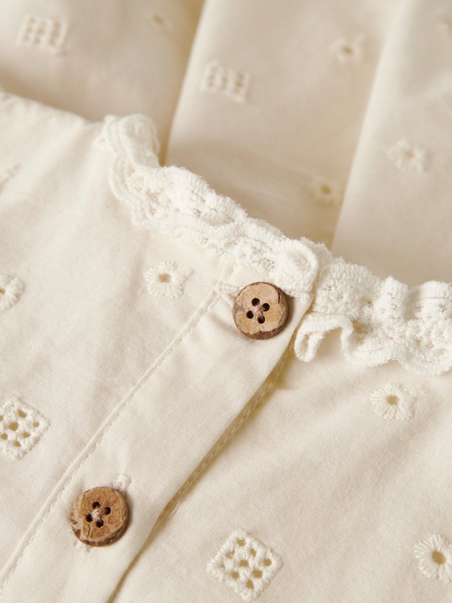 Lil' Atelier Baby FLORES SS BODY DRESS - Coconut Milk | Torgunns Barneklær AS