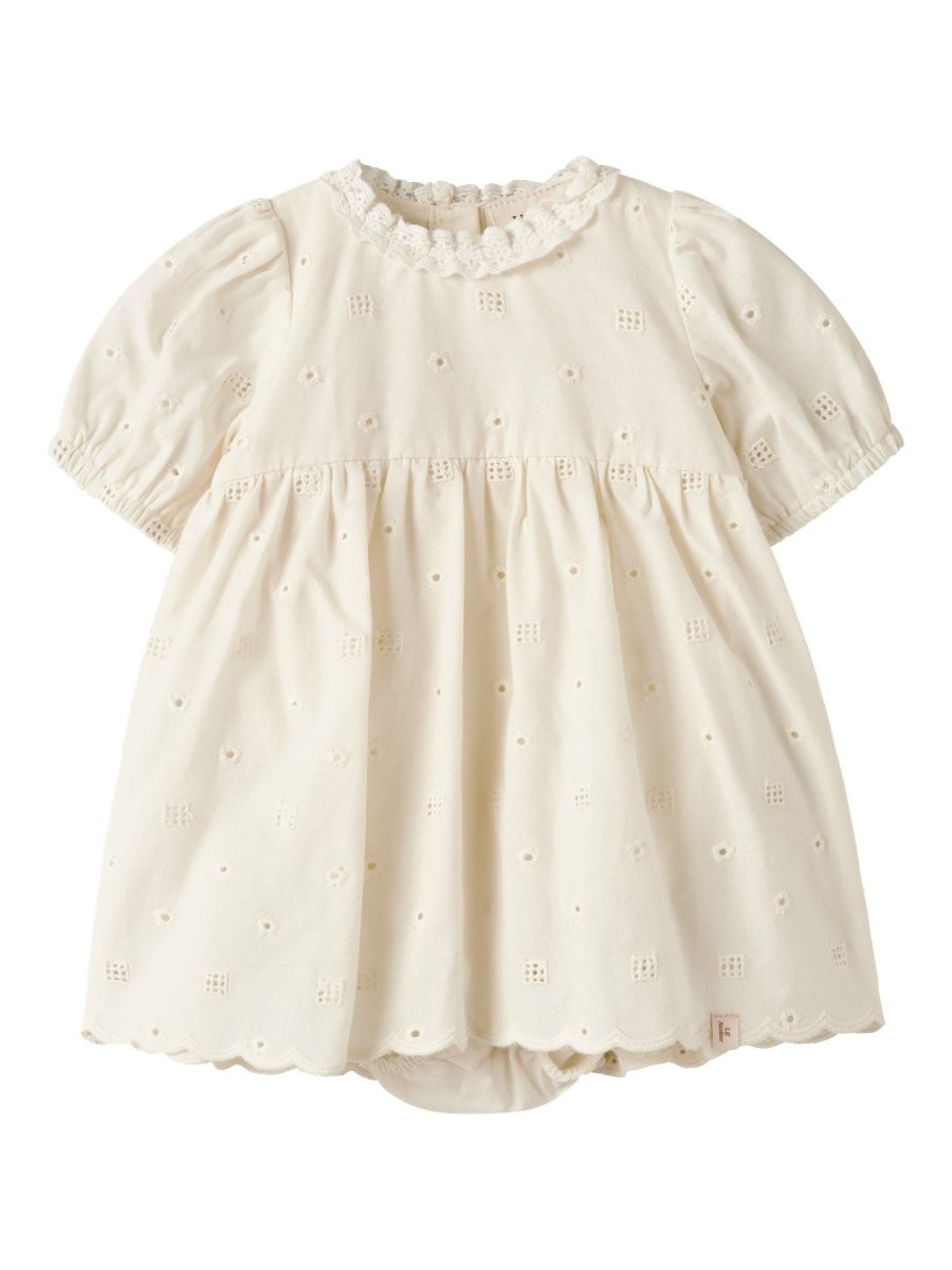 Lil' Atelier Baby FLORES SS BODY DRESS - Coconut Milk | Torgunns Barneklær AS