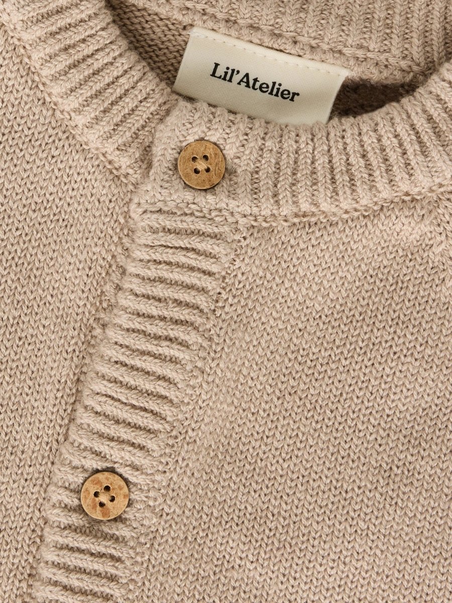 Lil' Atelier Baby FOGON LS KNIT CARD - Oxford Tan | Torgunns Barneklær AS