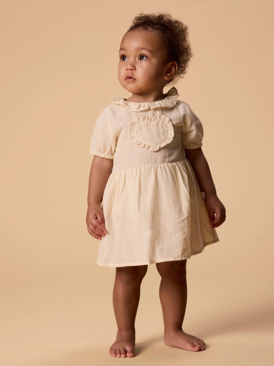 Lil' Atelier Baby FOLLY SS BODY DRESS - Coconut Milk | Sahara Sun | Torgunns Barneklær AS