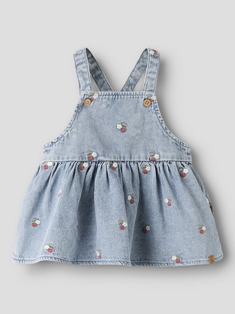Lil Atelier Baby FUNDA DENIM smekkskjørt - Medium Blue Denim | Torgunns Barneklær AS