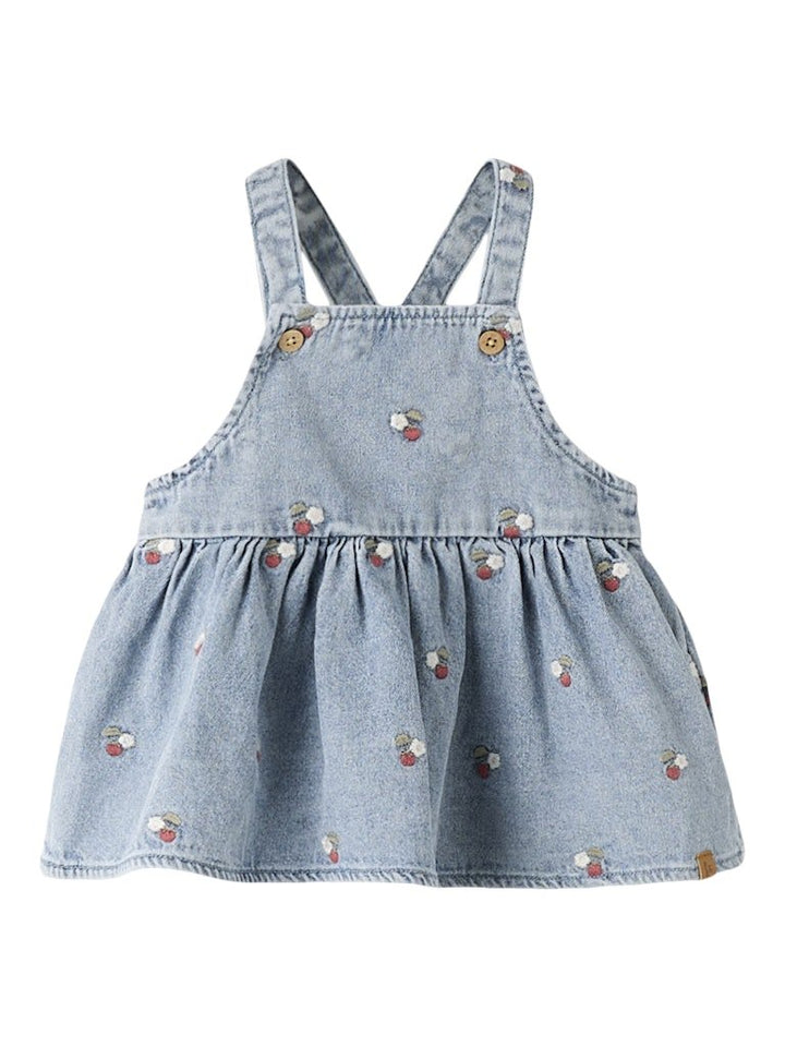 Lil Atelier Baby FUNDA DENIM smekkskjørt - Medium Blue Denim | Torgunns Barneklær AS