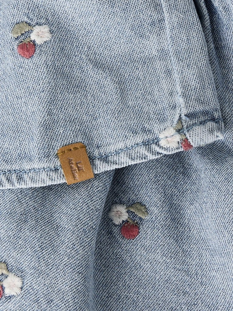Lil Atelier Baby FUNDA DENIM smekkskjørt - Medium Blue Denim | Torgunns Barneklær AS