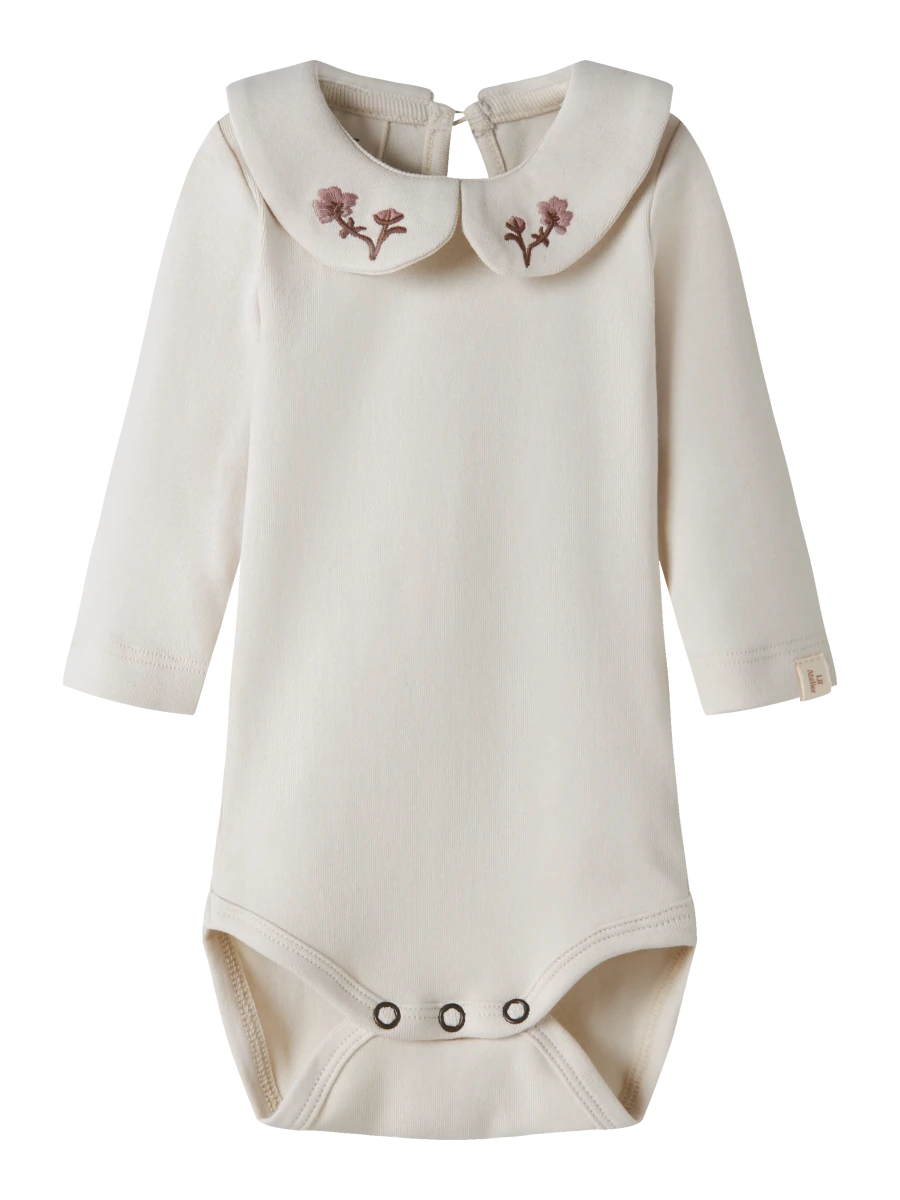 Lil' Atelier baby FUNDO body - Turtledove | Bark Flower | Torgunns Barneklær AS