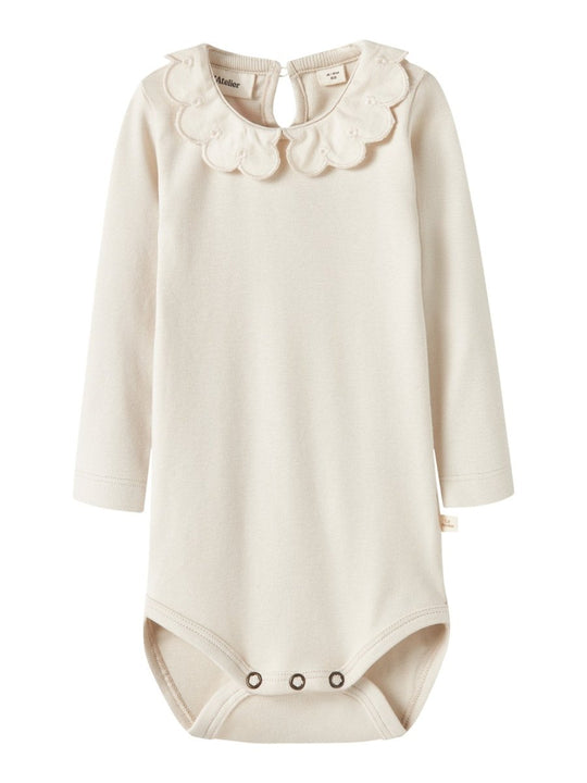 Lil' Atelier Baby FUNDO LUS LS SLIM BODY - Turtledove | Torgunns Barneklær AS
