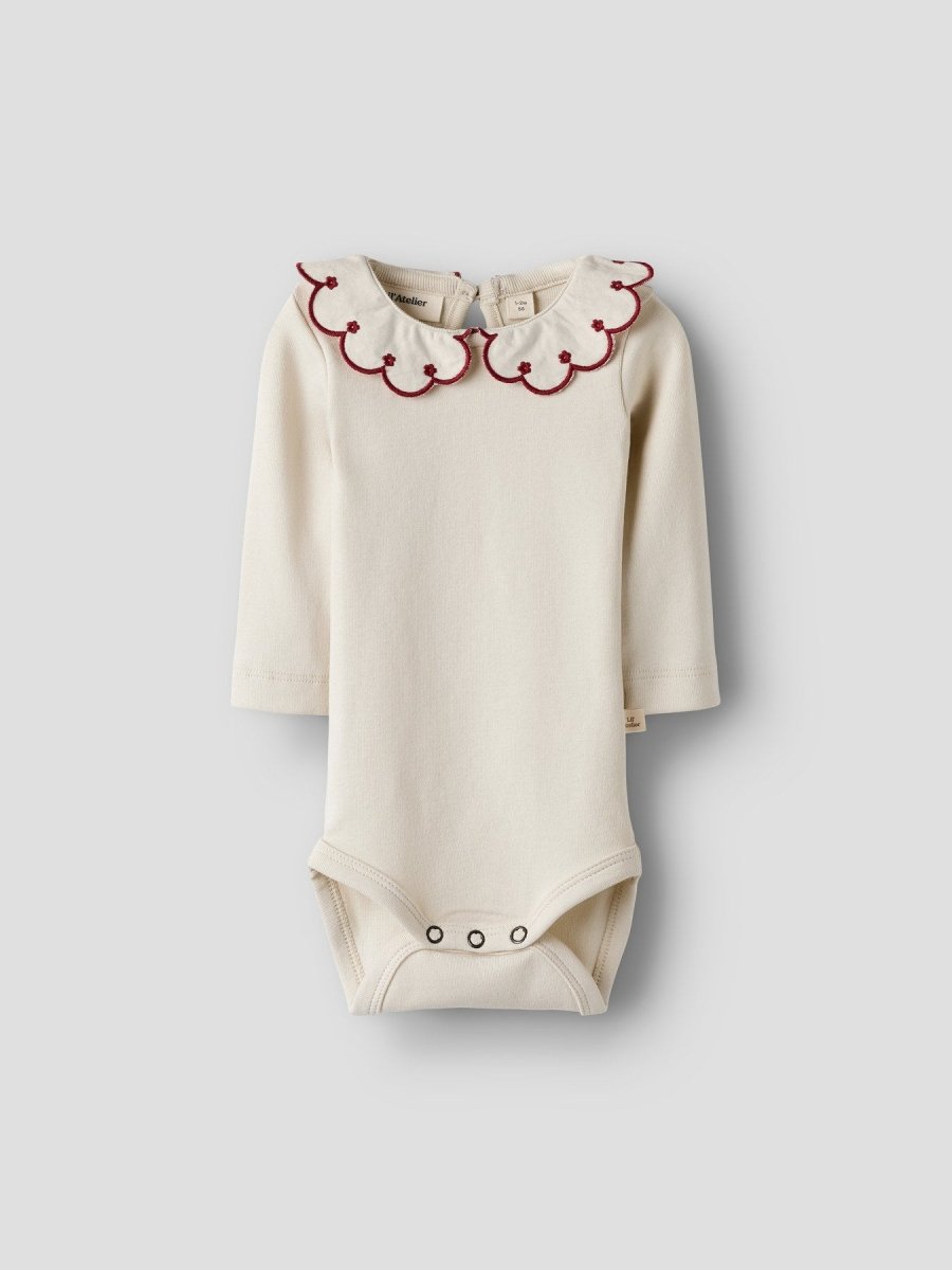 Lil' Atelier Baby FUNDO LUS LS SLIM BODY - Turtledove | RED DAHLIA | Torgunns Barneklær AS