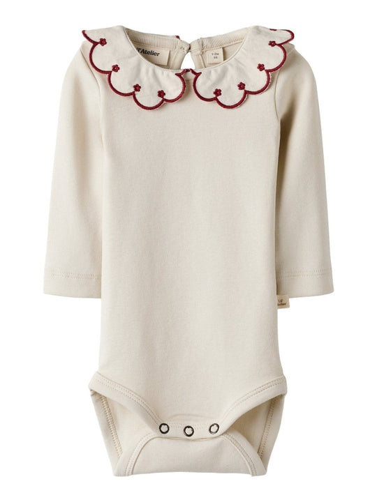 Lil' Atelier Baby FUNDO LUS LS SLIM BODY - Turtledove | RED DAHLIA | Torgunns Barneklær AS