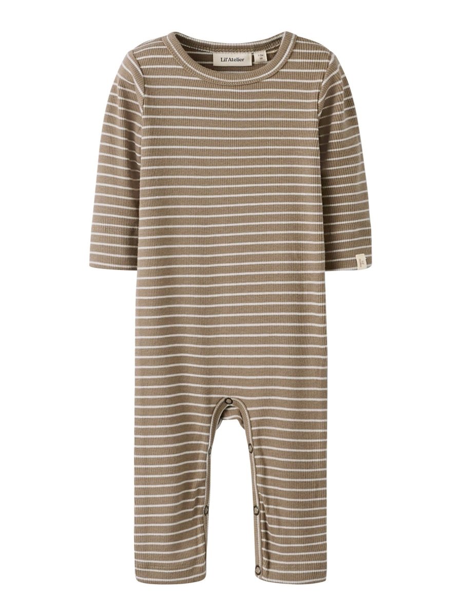 Lil' Atelier Baby GAGO LS NIGHTSUIT - Sepia Tint Stripes | Torgunns Barneklær AS
