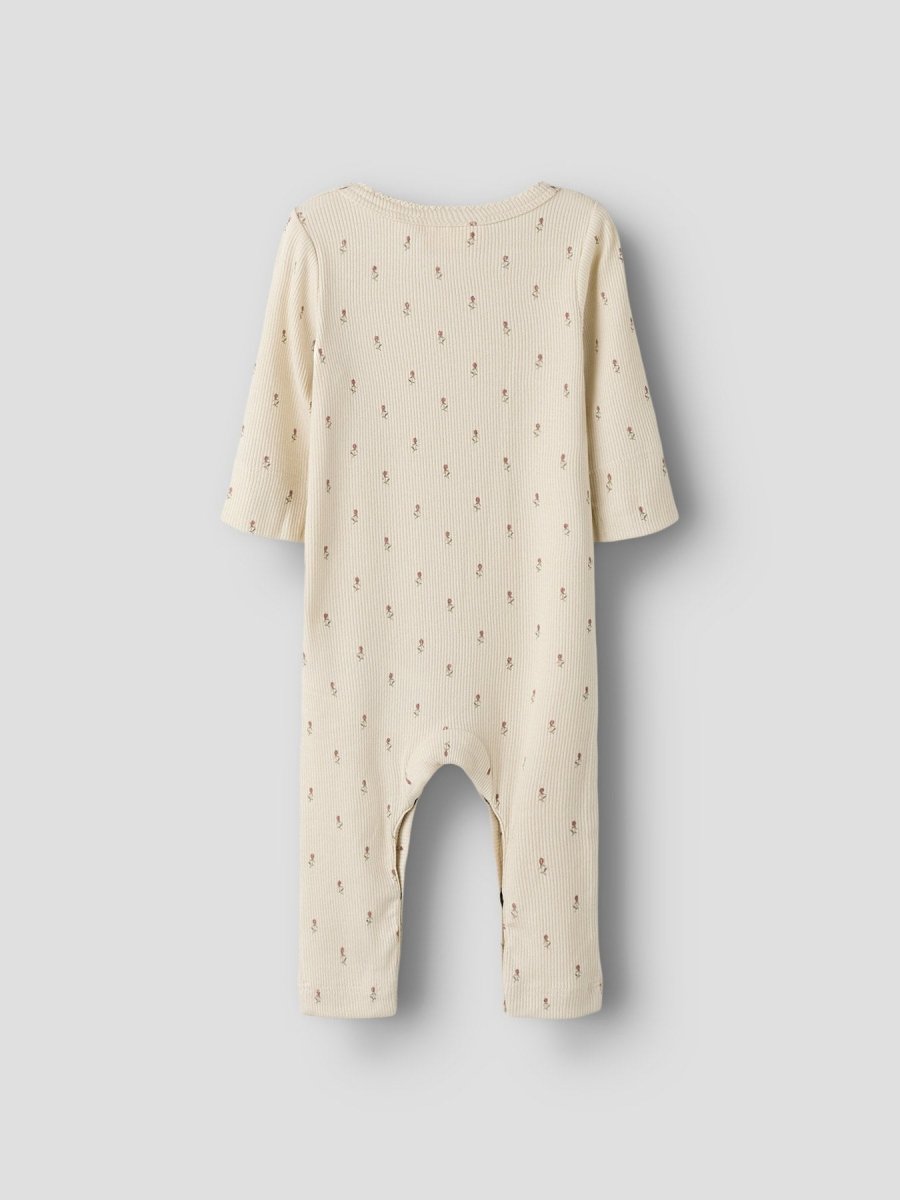 Lil' Atelier Baby GAGO LS NIGHTSUIT - Turtledove | FLORAL | Torgunns Barneklær AS