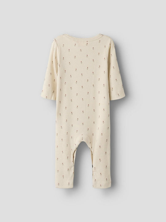 Lil' Atelier Baby GAGO LS NIGHTSUIT - Turtledove | FLORAL | Torgunns Barneklær AS