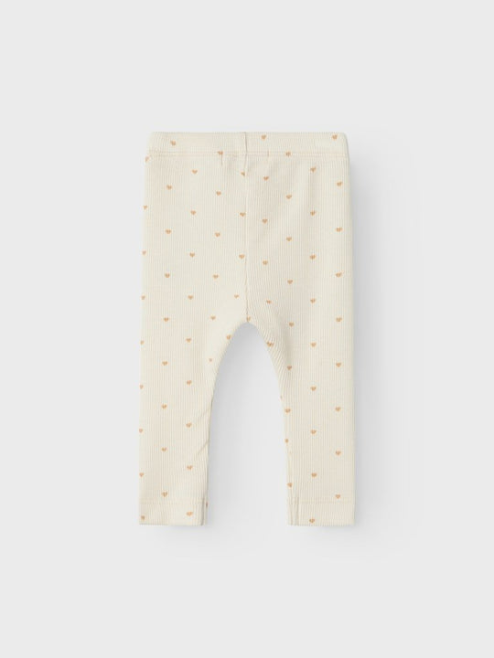 Lil' Atelier Baby GAGO SLIM LEGGING - Turtledove Heart | Torgunns Barneklær AS
