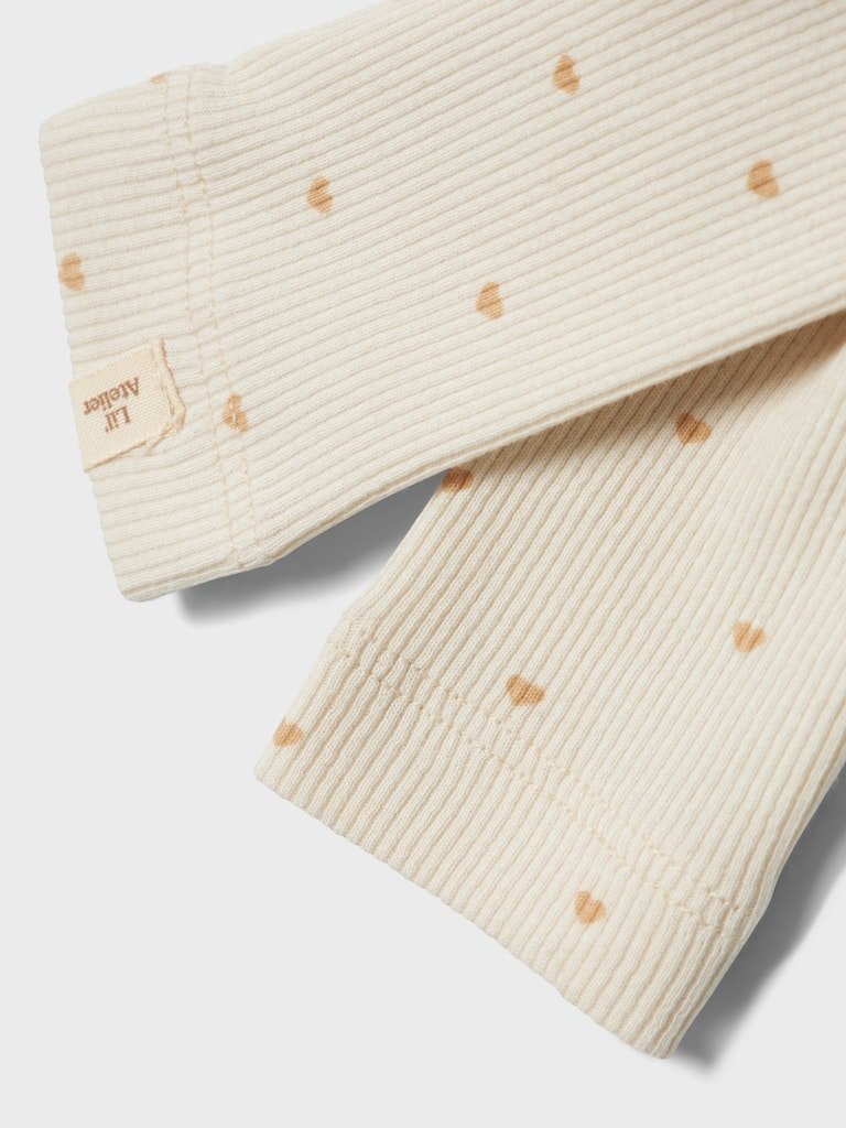 Lil' Atelier Baby GAGO SLIM LEGGING - Turtledove Heart | Torgunns Barneklær AS