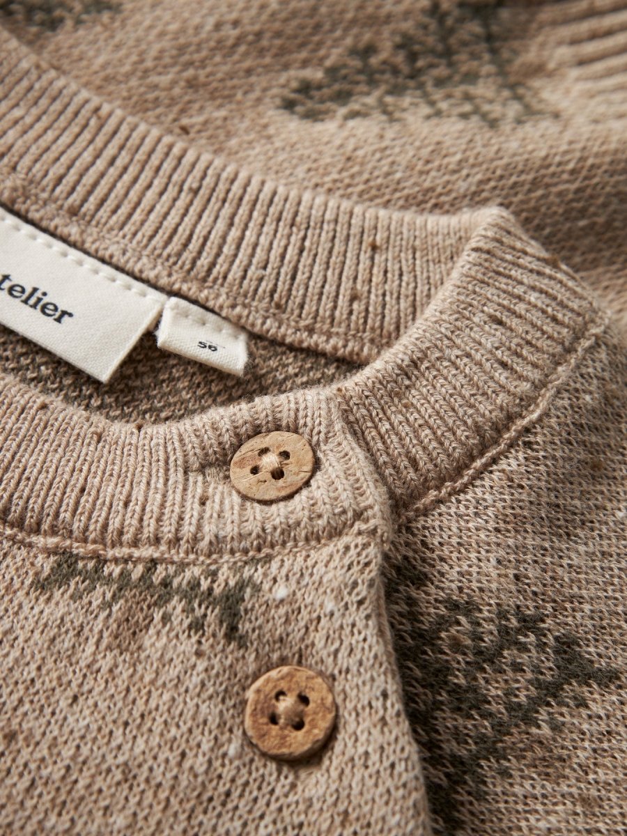 Lil' Atelier Baby GALTO BOB LS KNIT - Oxford Tan | Torgunns Barneklær AS