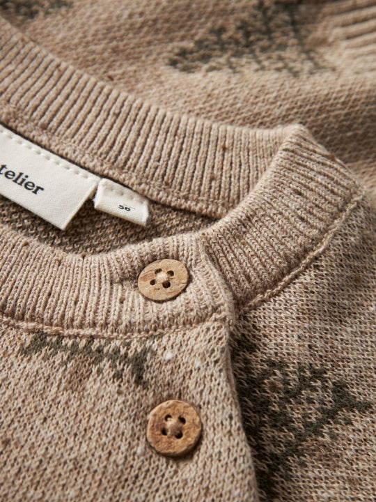 Lil' Atelier Baby GALTO BOB LS KNIT - Oxford Tan | Torgunns Barneklær AS