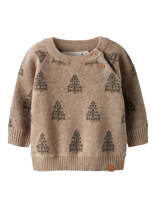 Lil' Atelier Baby GALTO BOB LS KNIT - Oxford Tan | Torgunns Barneklær AS