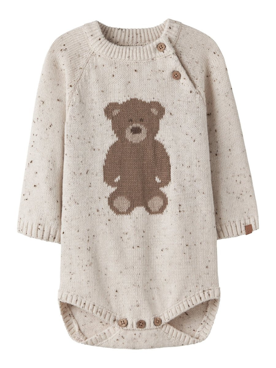 Lil' Atelier Baby GALTO RIA LS KNIT BODY - Turtledove | TEDDY | Torgunns Barneklær AS