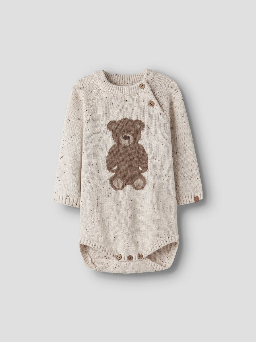 Lil' Atelier Baby GALTO RIA LS KNIT BODY - Turtledove | TEDDY | Torgunns Barneklær AS